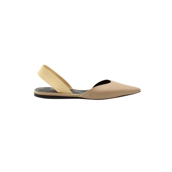 Proenza Schouler Slingback Pointed Flats in Beige Leather